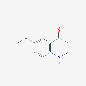 molecular formula C12H15NO B13307419 6-(Propan-2-YL)-1,2,3,4-tetrahydroquinolin-4-one 