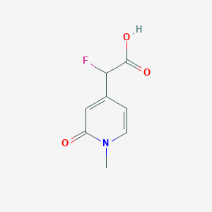 molecular formula C8H8FNO3 B13307460 2-Fluoro-2-(1-methyl-2-oxo-1,2-dihydropyridin-4-yl)acetic acid 