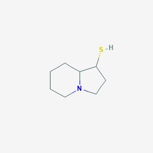 molecular formula C8H15NS B13307539 Octahydroindolizine-1-thiol 