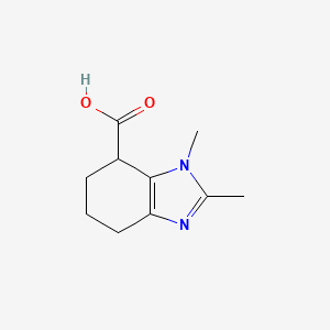 molecular formula C10H14N2O2 B13307893 1,2-Dimethyl-4,5,6,7-tetrahydro-1H-1,3-benzodiazole-7-carboxylic acid 