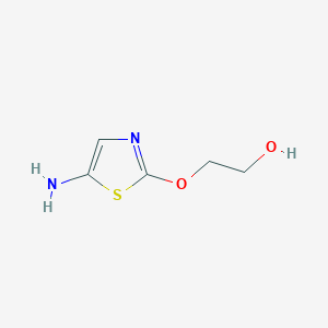 molecular formula C5H8N2O2S B13307960 2-[(5-Amino-1,3-thiazol-2-yl)oxy]ethan-1-ol 