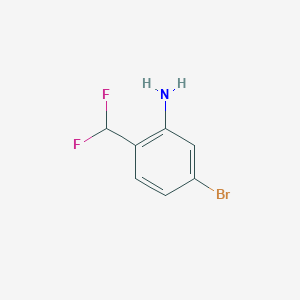 molecular formula C7H6BrF2N B13308016 5-Bromo-2-(difluoromethyl)aniline 