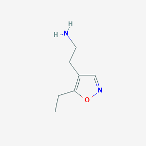 molecular formula C7H12N2O B13308146 2-(5-Ethyl-1,2-oxazol-4-yl)ethan-1-amine 
