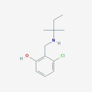 molecular formula C12H18ClNO B13308526 3-Chloro-2-{[(2-methylbutan-2-yl)amino]methyl}phenol 
