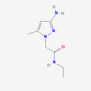 molecular formula C8H14N4O B13308673 2-(3-Amino-5-methyl-1H-pyrazol-1-YL)-N-ethylacetamide CAS No. 1378824-30-6