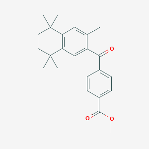 molecular formula C24H28O3 B133088 Methyl 4-(3,5,5,8,8-pentamethyl-5,6,7,8-tetrahydronaphthalene-2-carbonyl)benzoate CAS No. 153559-45-6