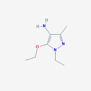molecular formula C8H15N3O B13308906 5-ethoxy-1-ethyl-3-methyl-1H-pyrazol-4-amine 