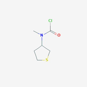molecular formula C6H10ClNOS B13309212 N-Methyl-N-(thiolan-3-YL)carbamoyl chloride 
