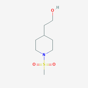 molecular formula C8H17NO3S B13309255 2-(1-Methanesulfonylpiperidin-4-yl)ethan-1-ol 
