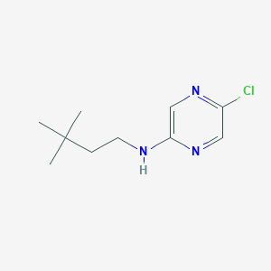 molecular formula C10H16ClN3 B13309311 5-Chloro-N-(3,3-dimethylbutyl)pyrazin-2-amine 