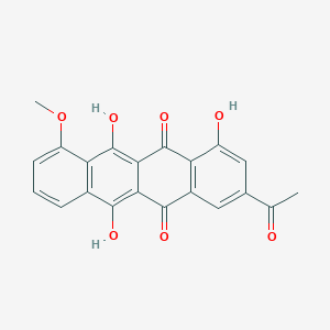 molecular formula C21H14O7 B1330934 3-Acetyl-1,6,11-trihydroxy-10-methoxytetracene-5,12-dione CAS No. 20982-41-6