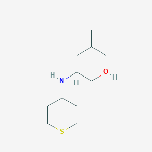 molecular formula C11H23NOS B13309375 4-Methyl-2-[(thian-4-yl)amino]pentan-1-ol 