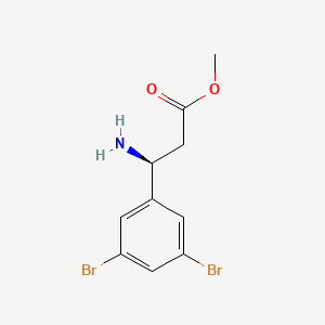 molecular formula C10H11Br2NO2 B13309788 Methyl (3S)-3-amino-3-(3,5-dibromophenyl)propanoate 