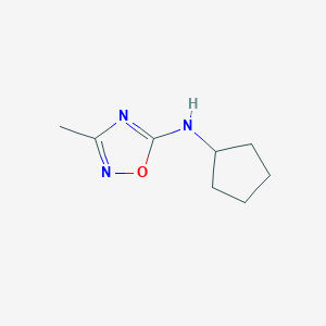 molecular formula C8H13N3O B13309907 N-cyclopentyl-3-methyl-1,2,4-oxadiazol-5-amine 