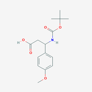 molecular formula C15H21NO5 B1331006 3-[(Tert-butoxycarbonyl)amino]-3-(4-methoxyphenyl)propanoic acid CAS No. 96363-20-1