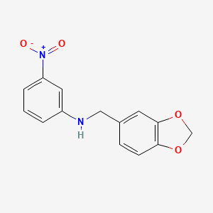 molecular formula C14H12N2O4 B1331066 N-(1,3-benzodioxol-5-ylmethyl)-3-nitroaniline CAS No. 191595-08-1