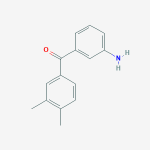 molecular formula C15H15NO B1331070 (3-Aminophenyl)(3,4-dimethylphenyl)methanone CAS No. 62261-58-9