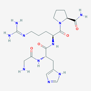 molecular formula C19H32N10O4 B1331079 H-Gly-His-Arg-Pro-NH2 