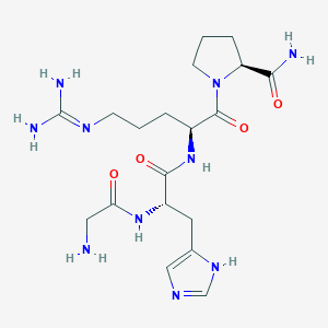 (2S)-1-[(2S)-2-[[(2S)-2-[(2-aminoacetyl)amino]-3-(1H-imidazol-5-yl)propanoyl]amino]-5-(diaminomethylideneamino)pentanoyl]pyrrolidine-2-carboxamide