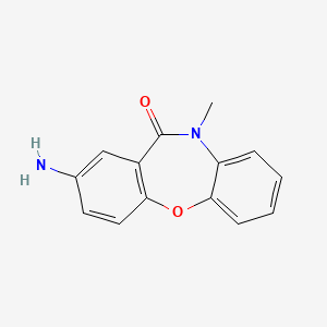 molecular formula C14H12N2O2 B1331083 2-Amino-10-methyl-dibenz(b,f)(1,4)oxazepin-11-(10H)-one CAS No. 2474-62-6