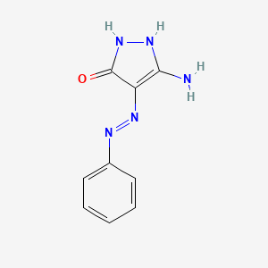 molecular formula C9H9N5O B1331091 3-Amino-5-hydroxy-4-phenylazopyrazole CAS No. 6627-93-6