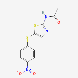 molecular formula C11H9N3O3S2 B1331119 N-(5-((4-(Hydroxy(oxido)amino)phenyl)thio)-1,3-thiazol-2-yl)acetamide CAS No. 7254-13-9