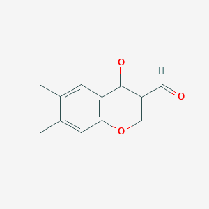 molecular formula C12H10O3 B1331173 6,7-Dimethyl-4-oxo-4H-chromene-3-carbaldehyde CAS No. 57803-07-3