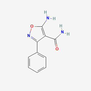 molecular formula C10H9N3O2 B1331201 5-Amino-3-phenyl-1,2-oxazole-4-carboxamide CAS No. 15783-70-7