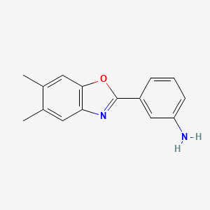 molecular formula C15H14N2O B1331258 3-(5,6-Dimethyl-1,3-benzoxazol-2-yl)aniline CAS No. 293737-73-2