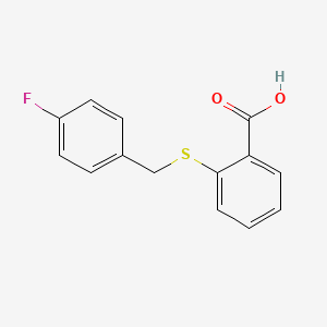 molecular formula C14H11FO2S B1331263 2-[(4-Fluorobenzyl)thio]benzoic acid CAS No. 329063-99-2