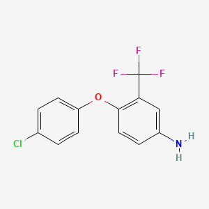 molecular formula C13H9ClF3NO B1331282 4-(4-Chlorophenoxy)-3-(trifluoromethyl)aniline CAS No. 57688-17-2