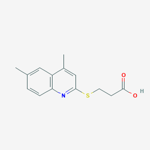 molecular formula C14H15NO2S B1331300 3-[(4,6-Dimethylquinolin-2-yl)sulfanyl]propanoic acid CAS No. 330832-52-5