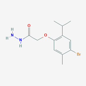 molecular formula C12H17BrN2O2 B1331313 2-(4-Bromo-2-isopropyl-5-methylphenoxy)acetohydrazide CAS No. 415943-40-7