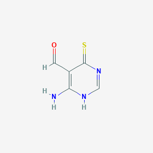 molecular formula C5H5N3OS B133134 5-Pyrimidinecarboxaldehyde, 6-amino-1,4-dihydro-4-thioxo-(9CI) CAS No. 155087-62-0
