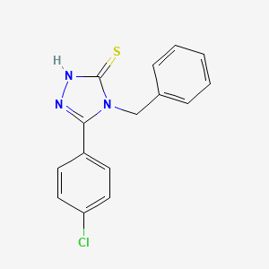 molecular formula C15H12ClN3S B1331341 4-Benzyl-5-(4-chloro-phenyl)-4H-[1,2,4]triazole-3-thiol CAS No. 23282-92-0