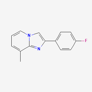 molecular formula C14H11FN2 B1331416 2-(4-氟苯基)-8-甲基咪唑并[1,2-a]吡啶 CAS No. 380873-23-4