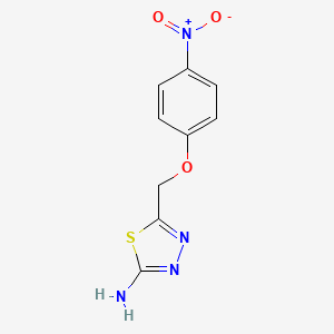 molecular formula C9H8N4O3S B1331425 5-((4-Nitrophenoxy)methyl)-1,3,4-thiadiazol-2-amine CAS No. 331818-28-1