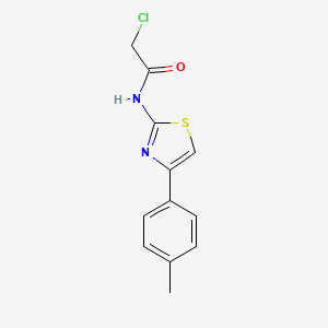 molecular formula C12H11ClN2OS B1331495 2-chloro-N-[4-(4-methylphenyl)-1,3-thiazol-2-yl]acetamide CAS No. 6081-87-4