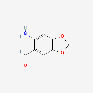 molecular formula C8H7NO3 B1331518 6-Amino-1,3-benzodioxole-5-carbaldehyde CAS No. 23126-68-3