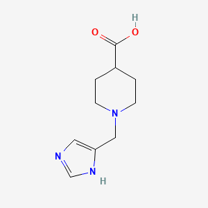 molecular formula C10H15N3O2 B1331550 1-(1H-咪唑-4-基甲基)哌啶-4-羧酸 CAS No. 914637-46-0