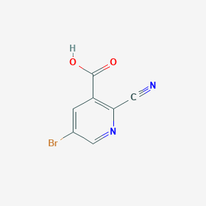 molecular formula C7H3BrN2O2 B1331559 5-溴-2-氰基烟酸 CAS No. 914637-97-1