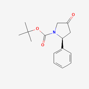 molecular formula C15H19NO3 B1331565 (S)-tert-Butyl 4-oxo-2-phenylpyrrolidine-1-carboxylate CAS No. 635724-46-8