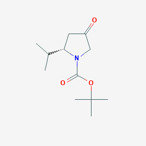molecular formula C12H21NO3 B1331568 tert-Butyl (2S)-2-isopropyl-4-oxopyrrolidine-1-carboxylate CAS No. 1212437-79-0