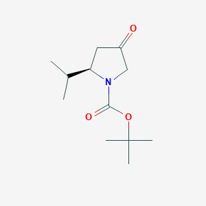 molecular formula C12H21NO3 B1331569 tert-Butyl (2R)-2-isopropyl-4-oxopyrrolidine-1-carboxylate CAS No. 1217633-41-4