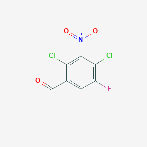 molecular formula C8H4Cl2FNO3 B1331570 1-(2,4-二氯-5-氟-3-硝基苯基)乙酮 CAS No. 887267-36-9