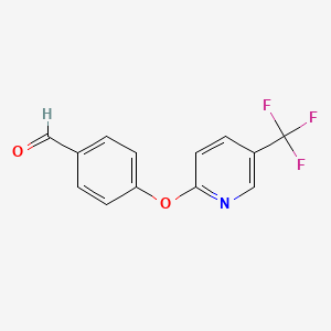 molecular formula C13H8F3NO2 B1331582 4-{[5-(Trifluoromethyl)pyridin-2-yl]oxy}benzaldehyde CAS No. 103962-21-6