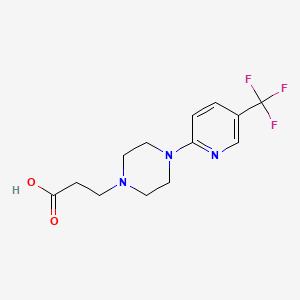 molecular formula C13H16F3N3O2 B1331584 3-{4-[5-(Trifluoromethyl)pyridin-2-yl]piperazin-1-yl}propanoic acid CAS No. 1031929-07-3
