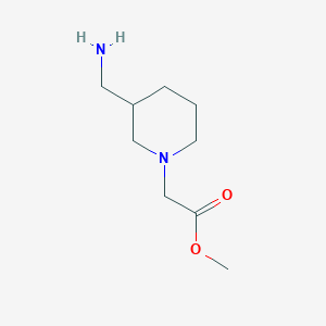 molecular formula C9H18N2O2 B13315884 Methyl 2-[3-(aminomethyl)piperidin-1-yl]acetate 