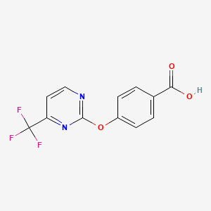 molecular formula C12H7F3N2O3 B1331590 4-{[4-(三氟甲基)嘧啶-2-基]氧基}苯甲酸 CAS No. 914636-59-2