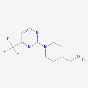molecular formula C11H14F3N3O B1331593 {1-[4-(Trifluoromethyl)pyrimidin-2-yl]piperidin-4-yl}methanol CAS No. 914636-85-4